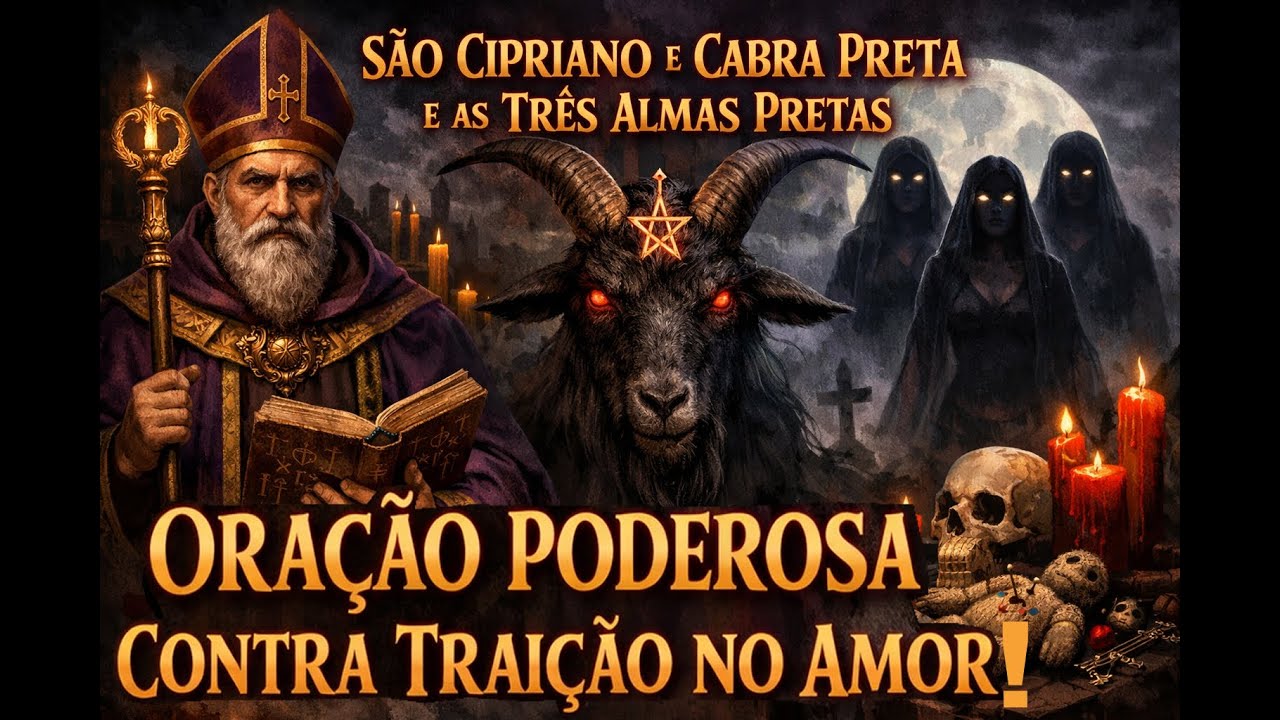Oração Poderosa Contra Traição no AMOR. São Cipriano e Cabra Preta e as Três Almas Pretas