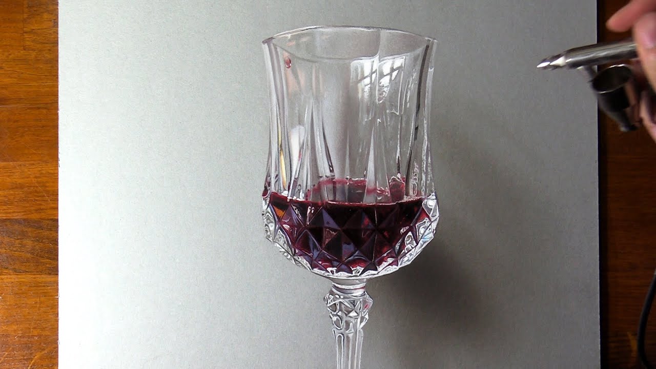 Drawing a wine glass 😱 so realistic that... you can make the crystal sing 🎵