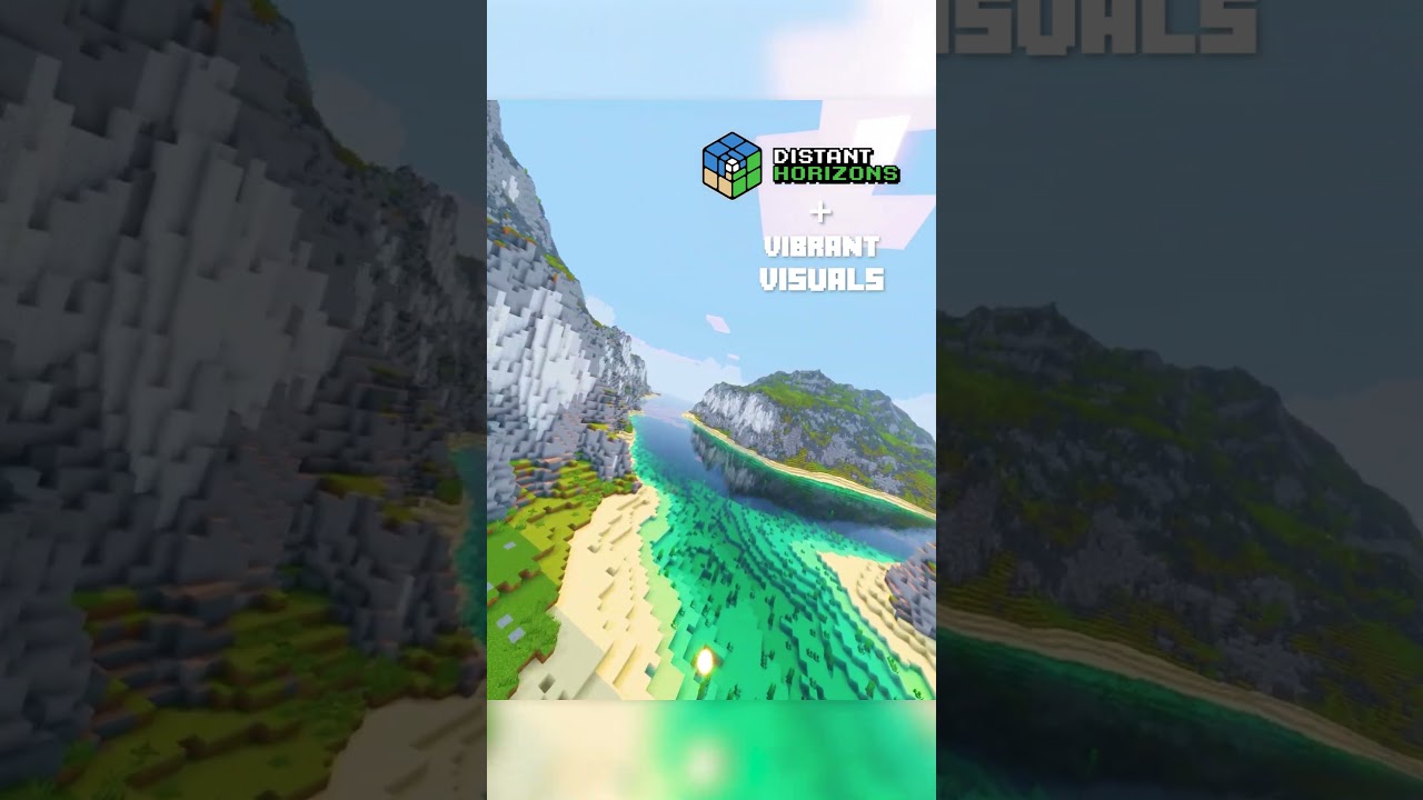 Minecraft: Distant Horizons MOD with Vibrant Visuals #shorts