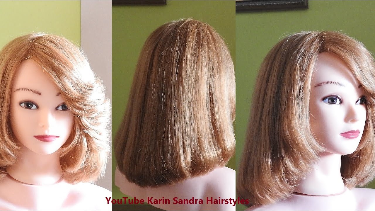 Round Shape Bob Haircut with side Bangs with layers - Medium length Haircut with face framing layers