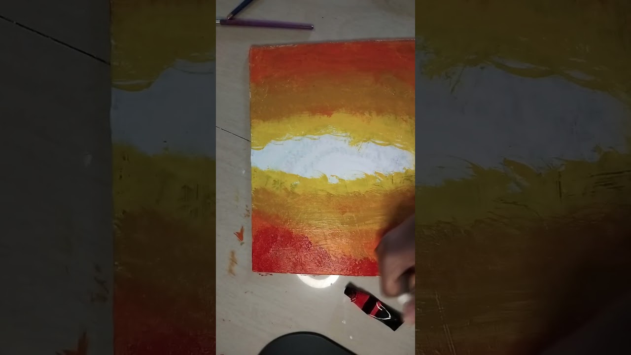 Girl Walking in monsoon season painting on canvas