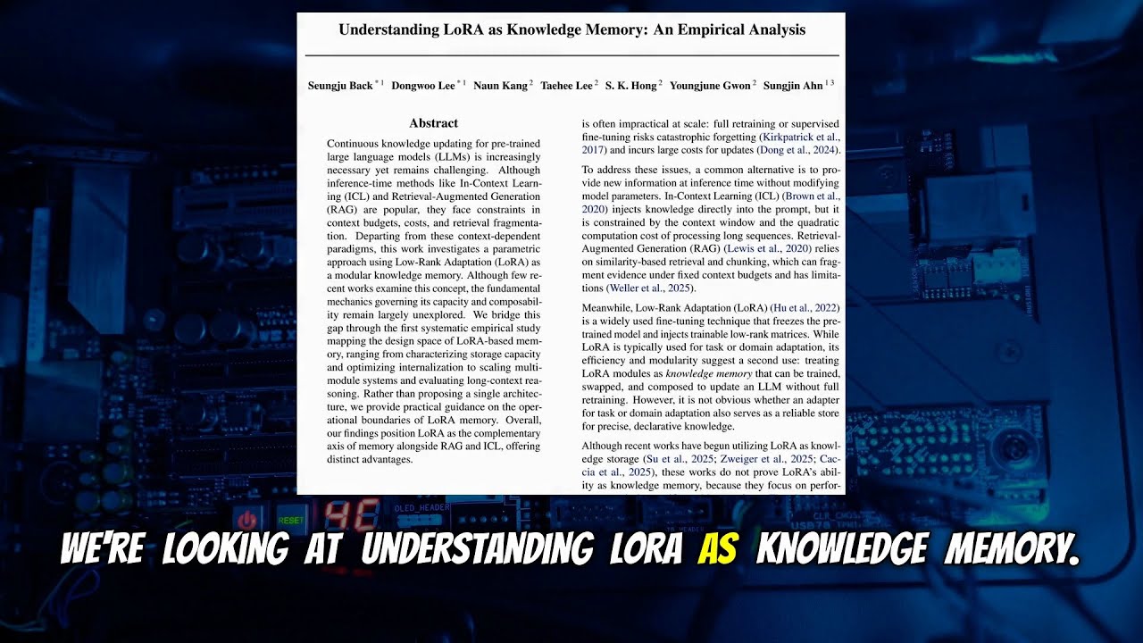 Understanding LoRA as Knowledge Memory: An Empirical Analysis (Mar 2026)