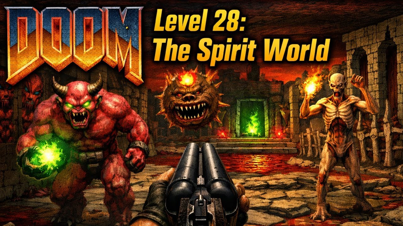 Doom 2 1994 play-through - Level 28: The Spirit World