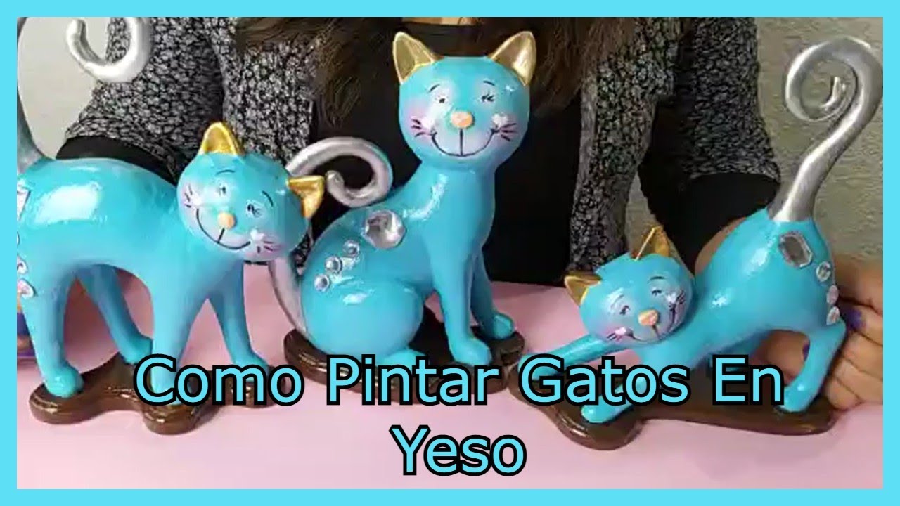 COMO PINTAR GATOS EN YESO I DECORACION FIGURAS DE YESO PARA PRINCIPIANTES  Clara Pinilla