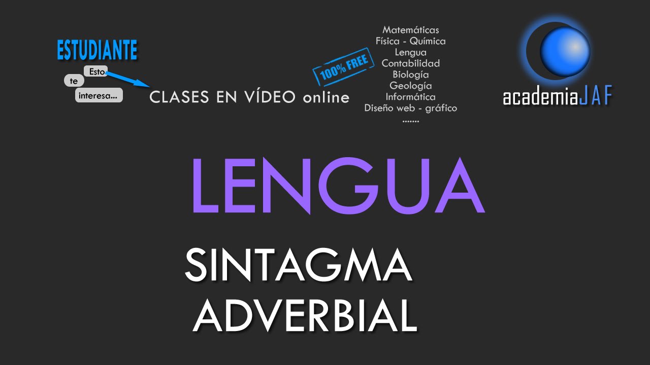 El Sintagma Adverbial - Análisis sintáctico Lengua Española sintaxis - academia JAF