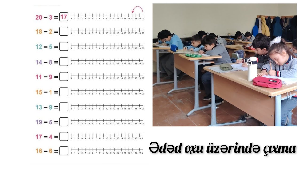 Çıxma 20-yə qədər kim bilmirdisə artıq çətinlik çəkməyəcək 🤗 #1cisinif #riyaziyyat #ədədoxu #çıxma