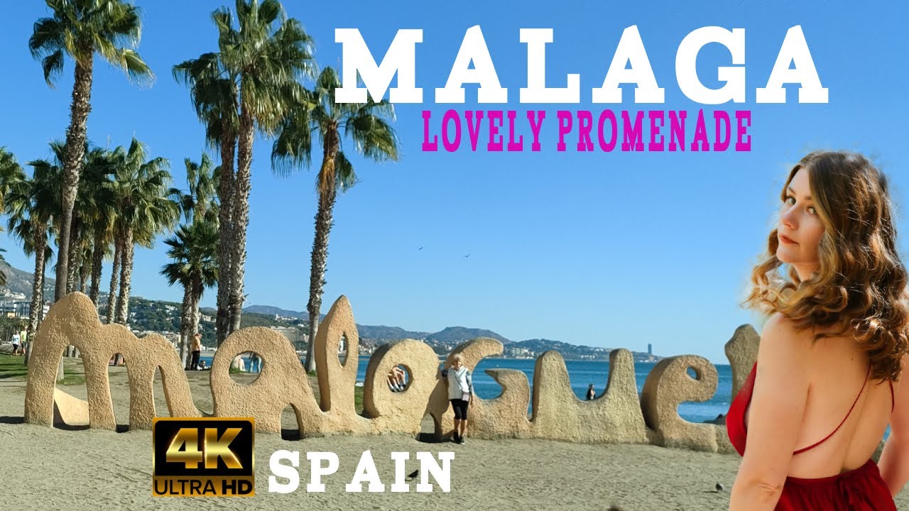 MALAGA Spain  lovely Promenade | Costa del Sol, Andalusia [4K]