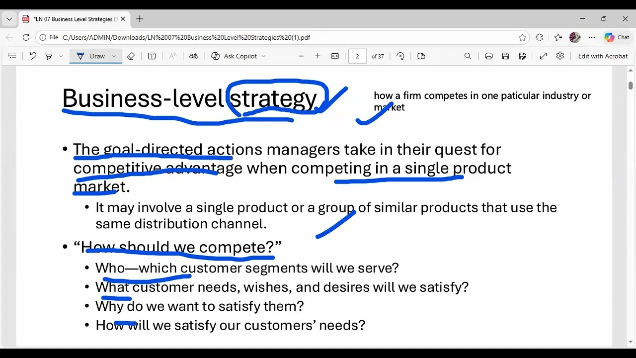 strategic management kuppi  lesson 7  part 01- (business level strategy)