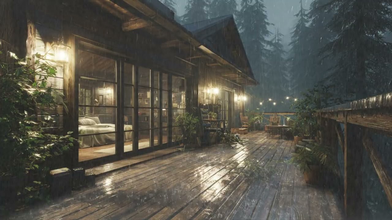 Heavy Rain in the Forest at Night – Calming Nature Sounds for Deep Sleep