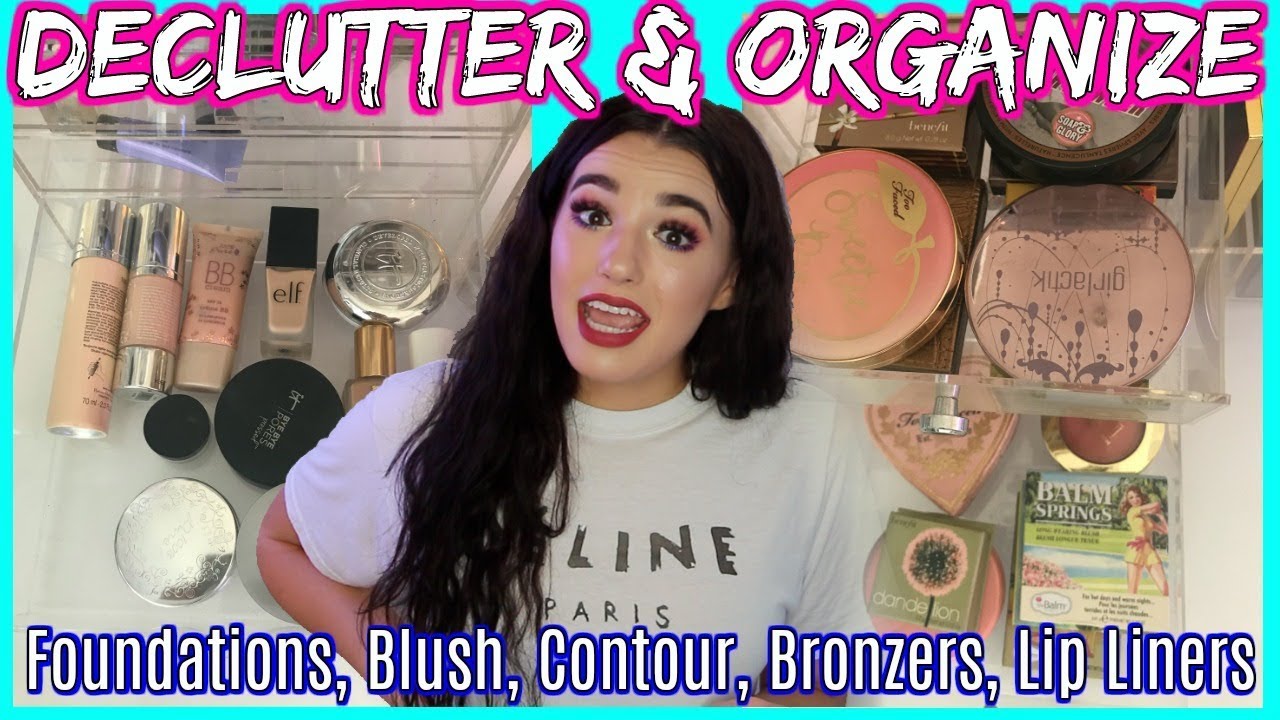 ORGANIZE & DECLUTTERING: Foundations, Blushes, Bronzers, Primers & Powders. | Jordan Byers