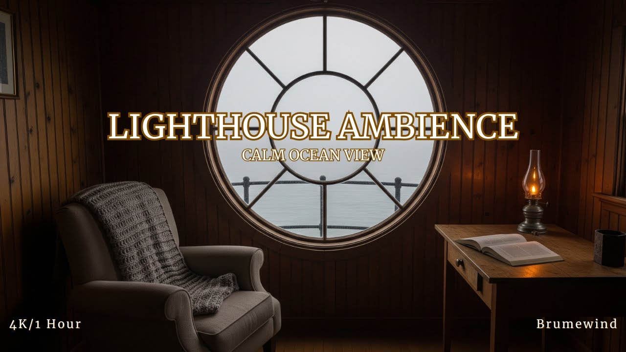 Cozy Lighthouse Ambience 🌊 Soothing Ocean View for Studying, Reading & Deep Sleep