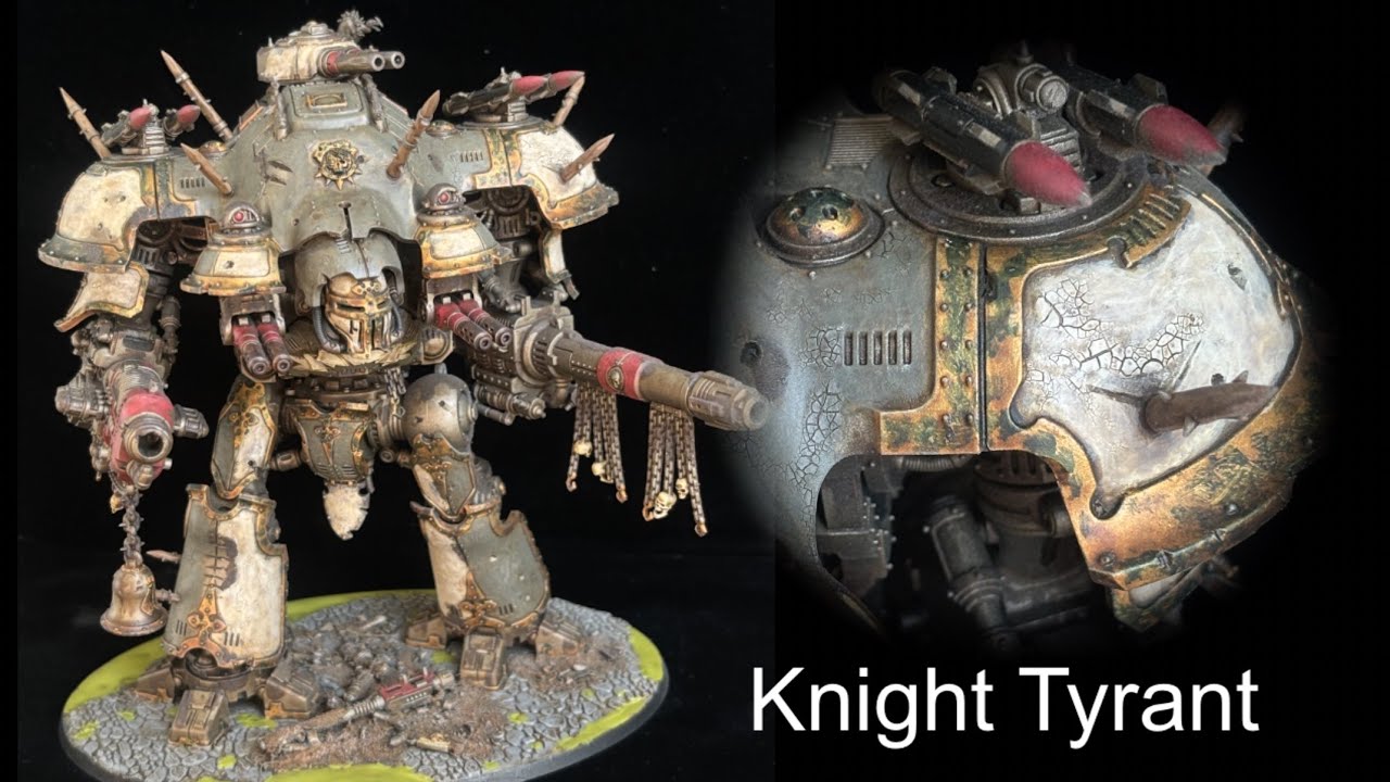 Kitbashing a chaos knight Tyrant biggest knight from the new 40k codex house Makabius death guard