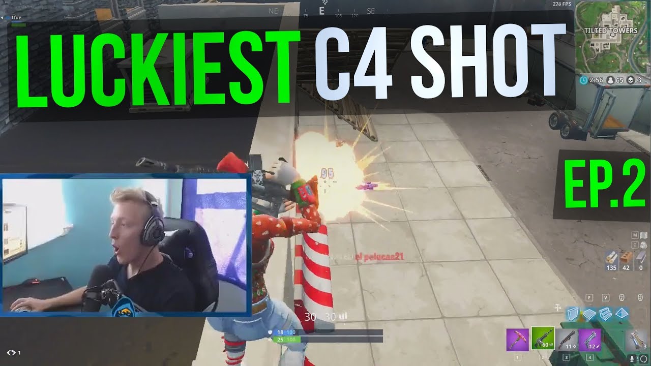 LUCKIEST C4 SHOT - Tfue Fortnite Twitch Highlights #2