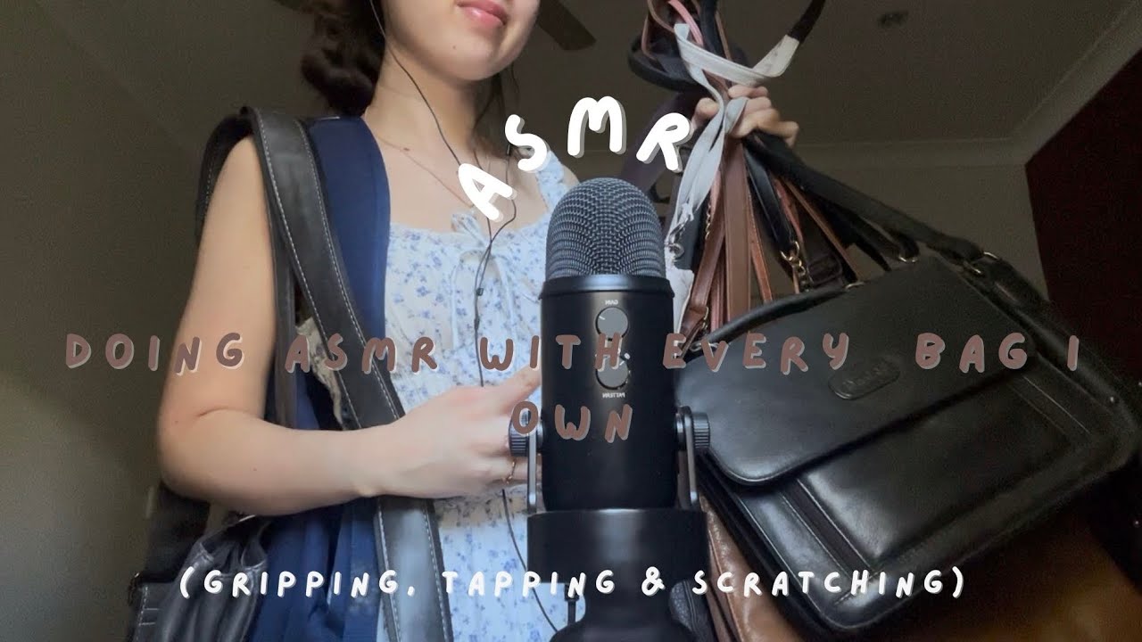 ASMR | Doing triggers with every bag I own (gripping, tapping & scratching) 