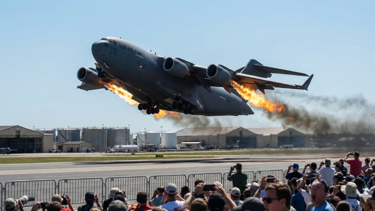 US Air Force C-17 Emergency Takeoff — Female Pilot Crew Launches Within Minutes