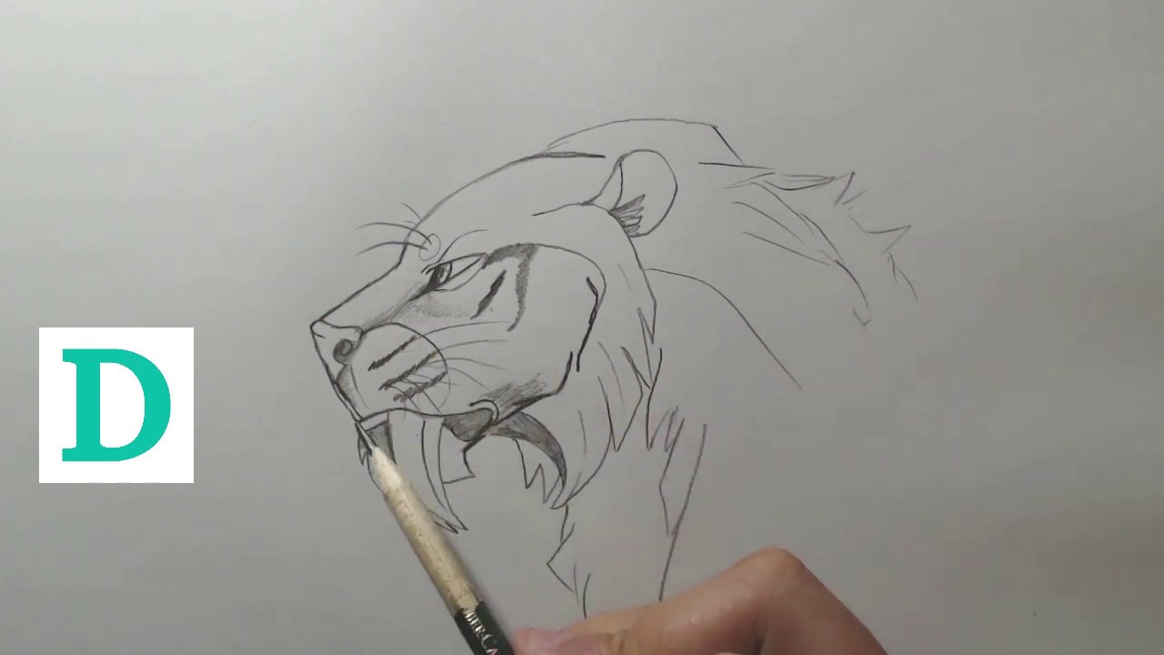 Como desenhar tigre dente de sabre passo a passo