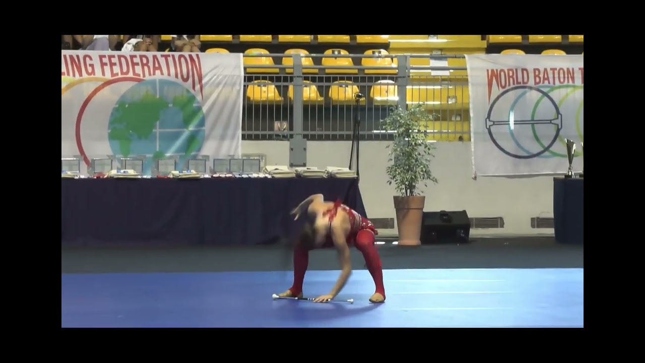Emma Lextrait (FRA) Youth Women Final World Baton Twirling Championship Turin 2022