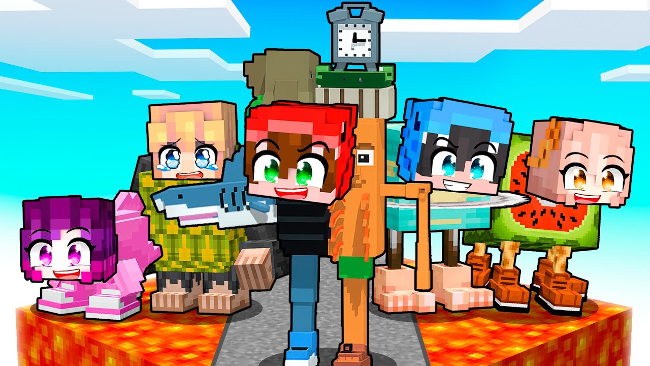 Sobreviv&iacute; en un BLOQUE DE LAVA BRAINROT en Minecraft!