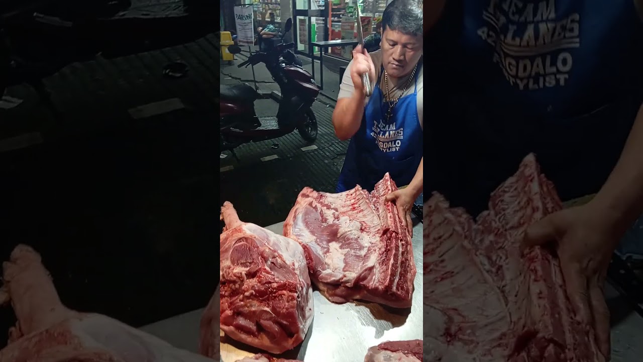PORK BELLY CUT EASY CUTTING #PORK #DEBEONE #amazing #skills @matanserotv