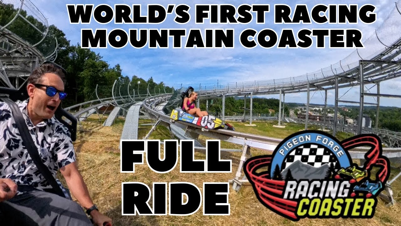 Pigeon Forge Racing Coaster FULL RIDE - World's First Racing Mountain Coaster - Pigeon Forge, TN!