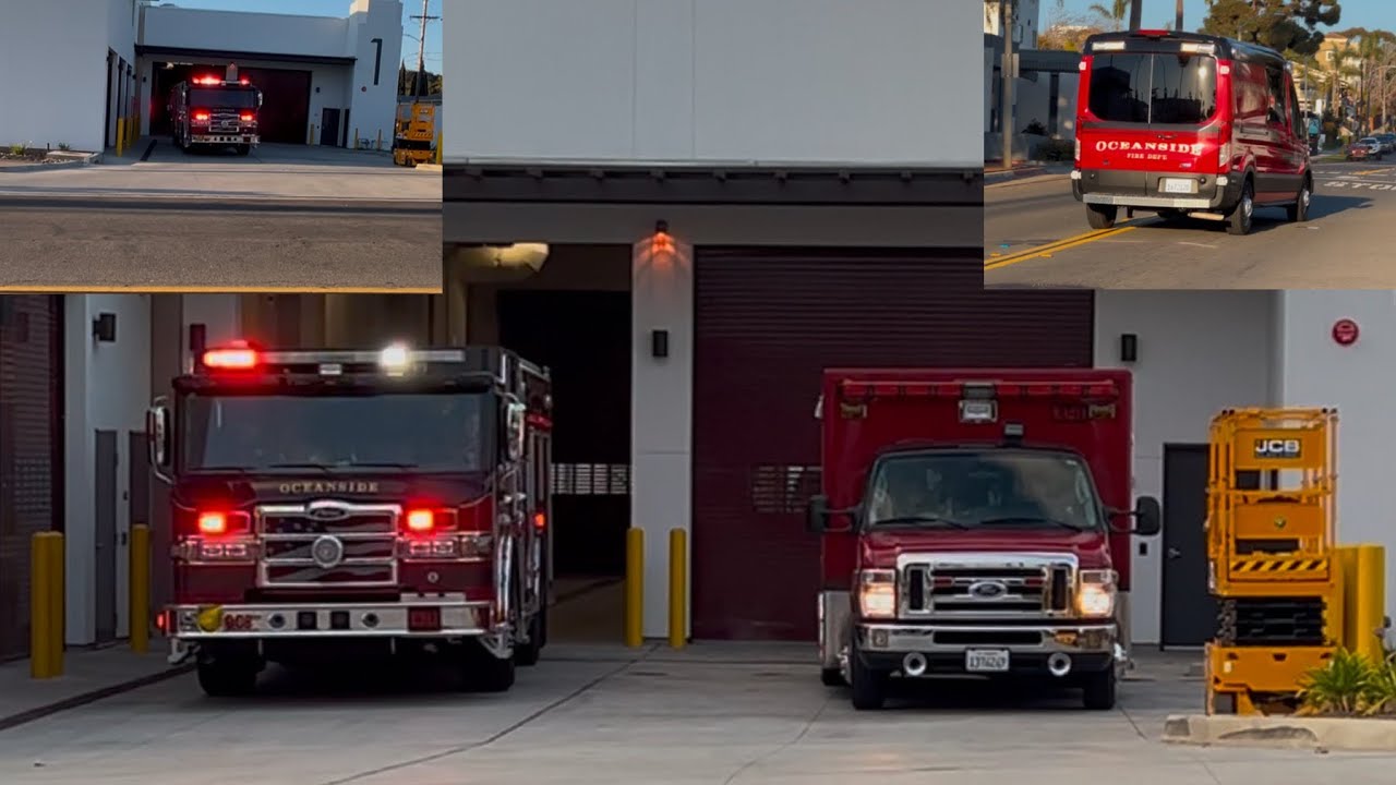 OCEANSIDE FIRE DEPARTMENT: Engine 211, BLS 211, & RA 211 Responding