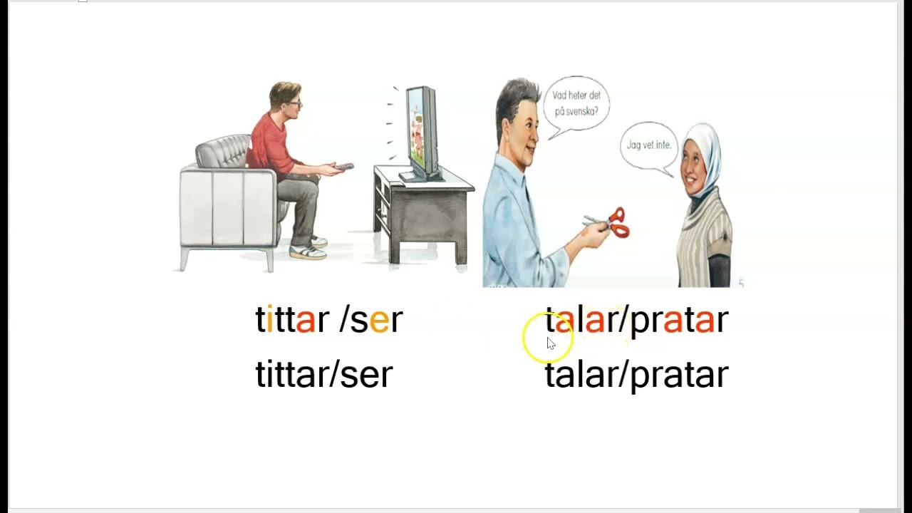 SFI A, verb i klassrummet