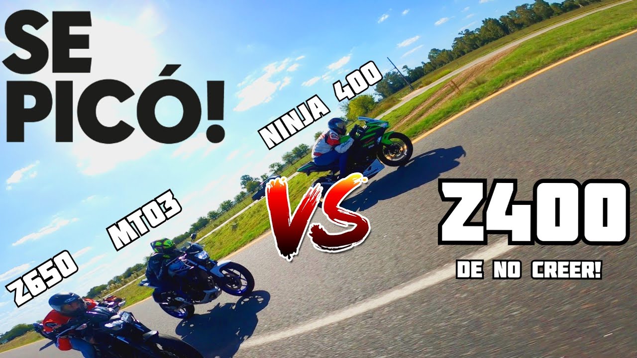 💥 TERRIBLE lo que ANDA la Kawasaki z400 vs mt03 vs z650 vs Ninja 400 - Salida a CAÑUELAS 🚀