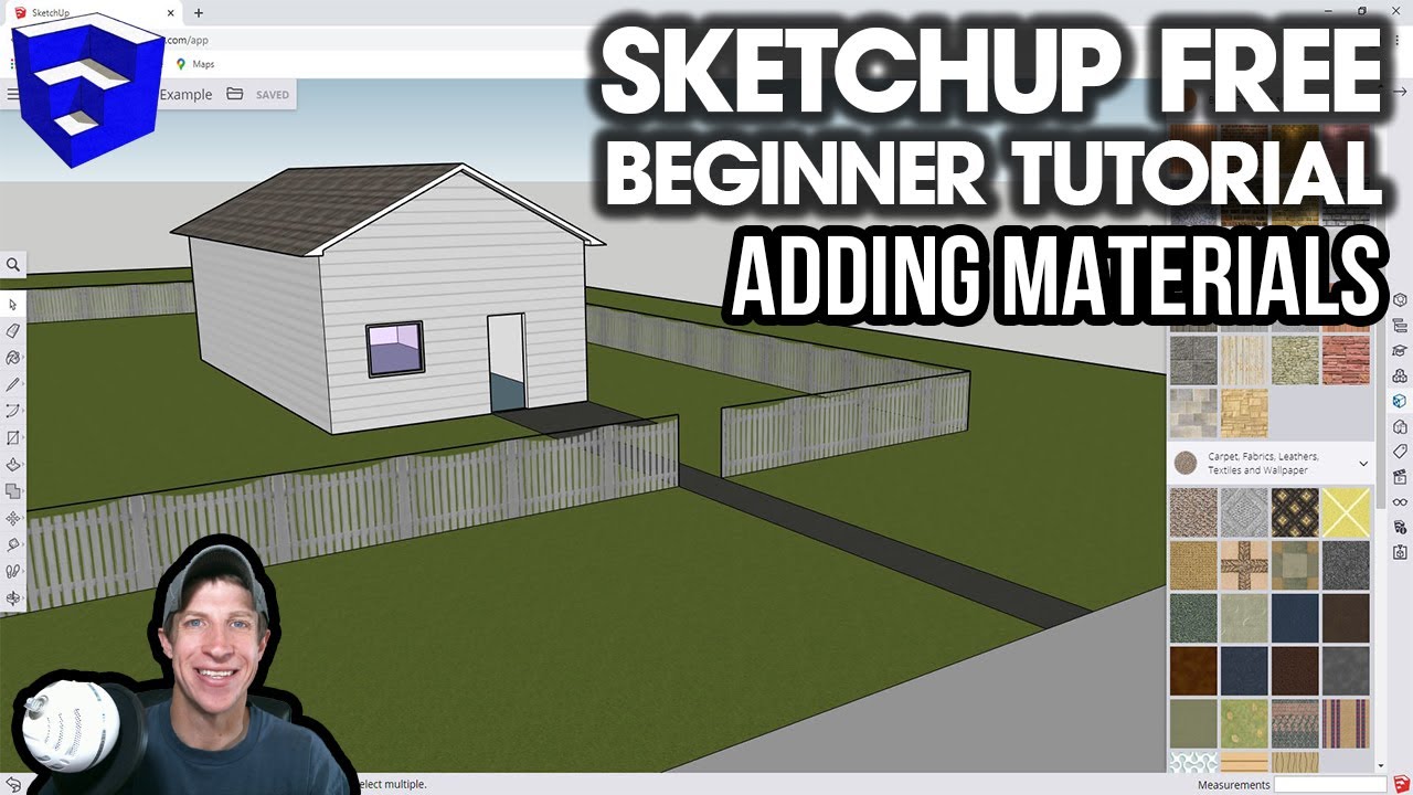 НАЧАЛО РАБОТЫ с SketchUp Free — Урок 4 — Работа с материалами в онлайн-версии