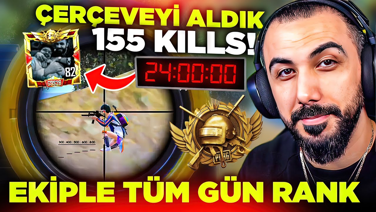 EKİPLE 24 SAAT RANK KASIP FATİH LİGİNE ÇIKTIK!! 155 KILLS! ÇERÇEVEYİ ALDIK | PUBG MOBILE