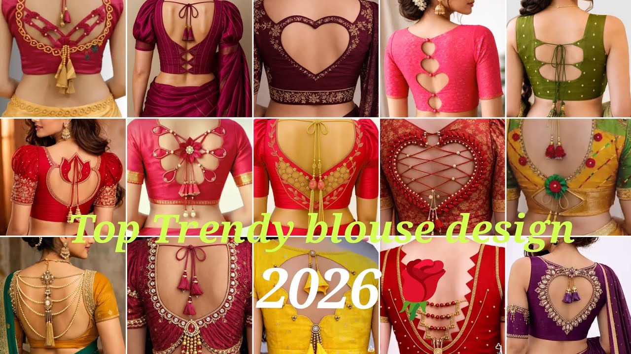 Top Trendy blouse design 2026😍🥰🌹/blouse back Nack design/blouse design/New model blouse back design 