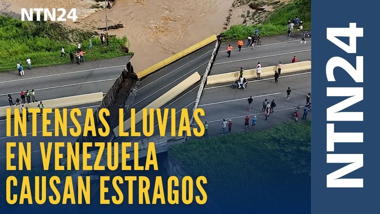 Intensas lluvias en Venezuela causan estragos: un puente colapsó