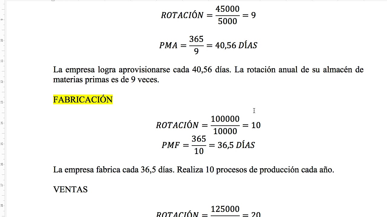 Período Medio de Maduración Económico y Financiero Empresa Industrial
