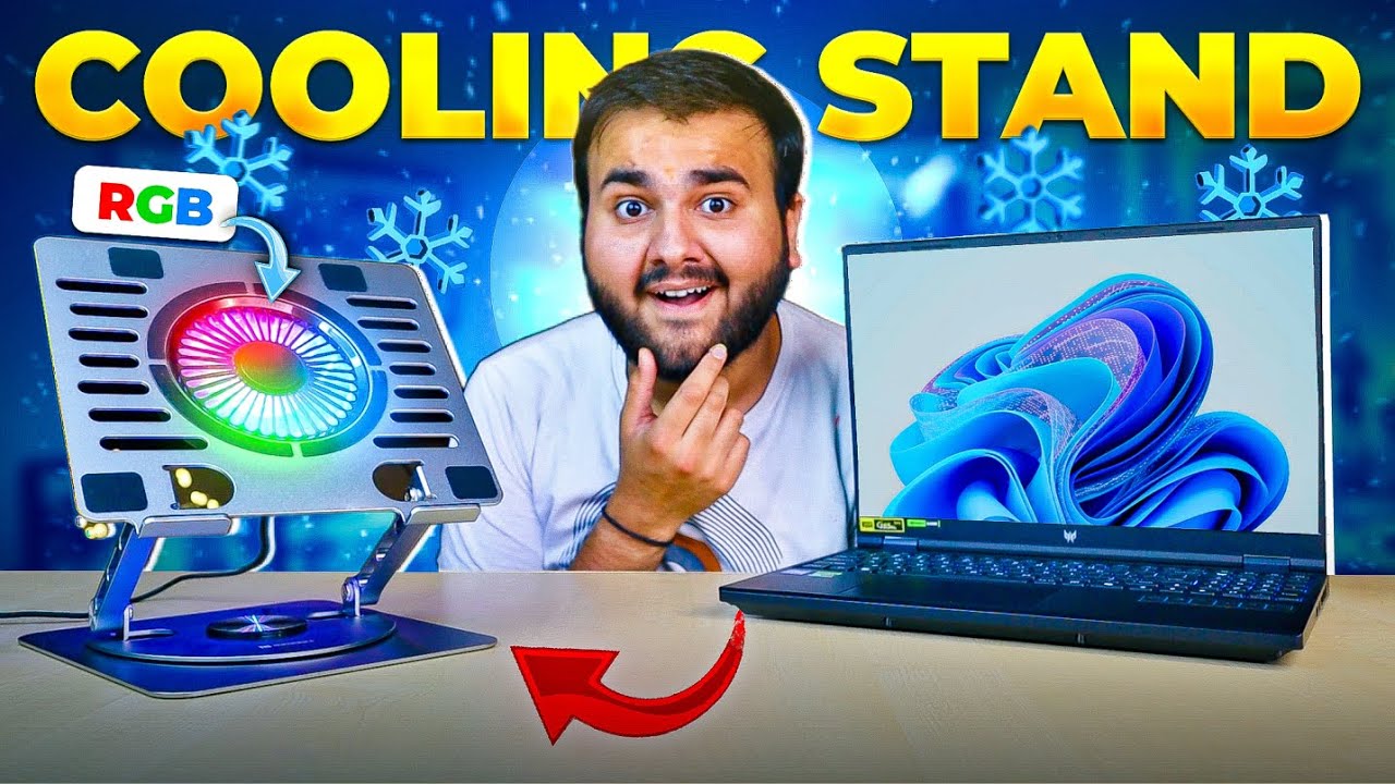 RGB Cooling Metal Laptop Stand - Portronics Spinlight ❄️