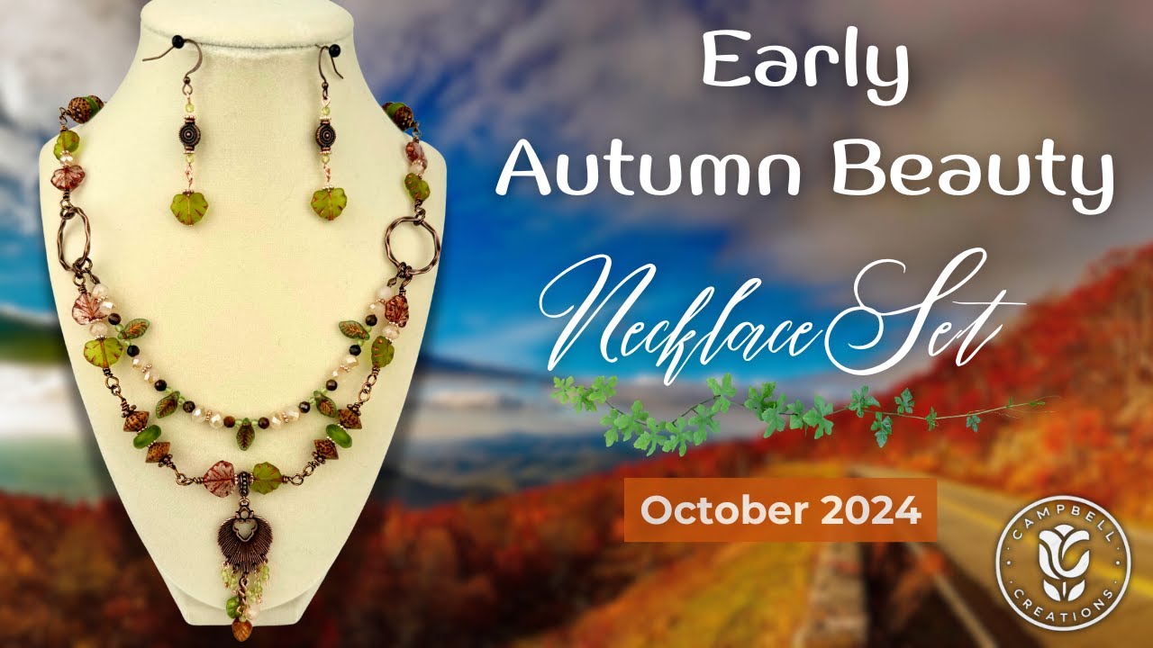 Double Strand Czech Glass LEAF Necklace Set - Using Bead Box Bargains Supplies