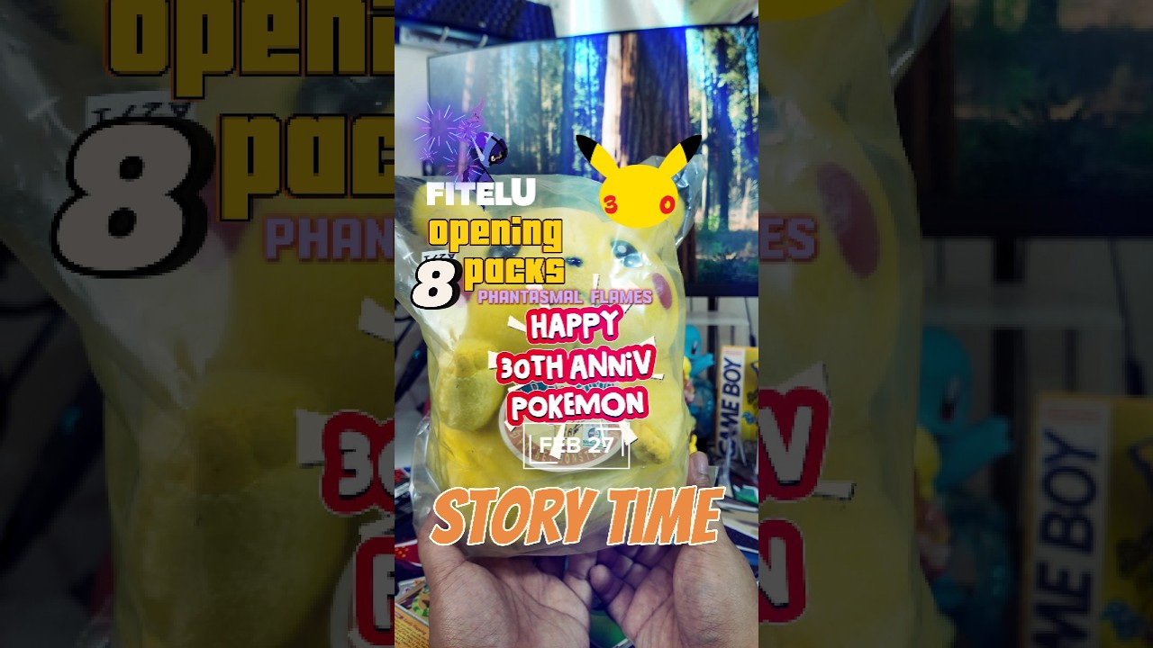 Opening 8 Packs of PFL to Celebrate the 30th Anniversary of Pokemon! And story time narin. #pokemon