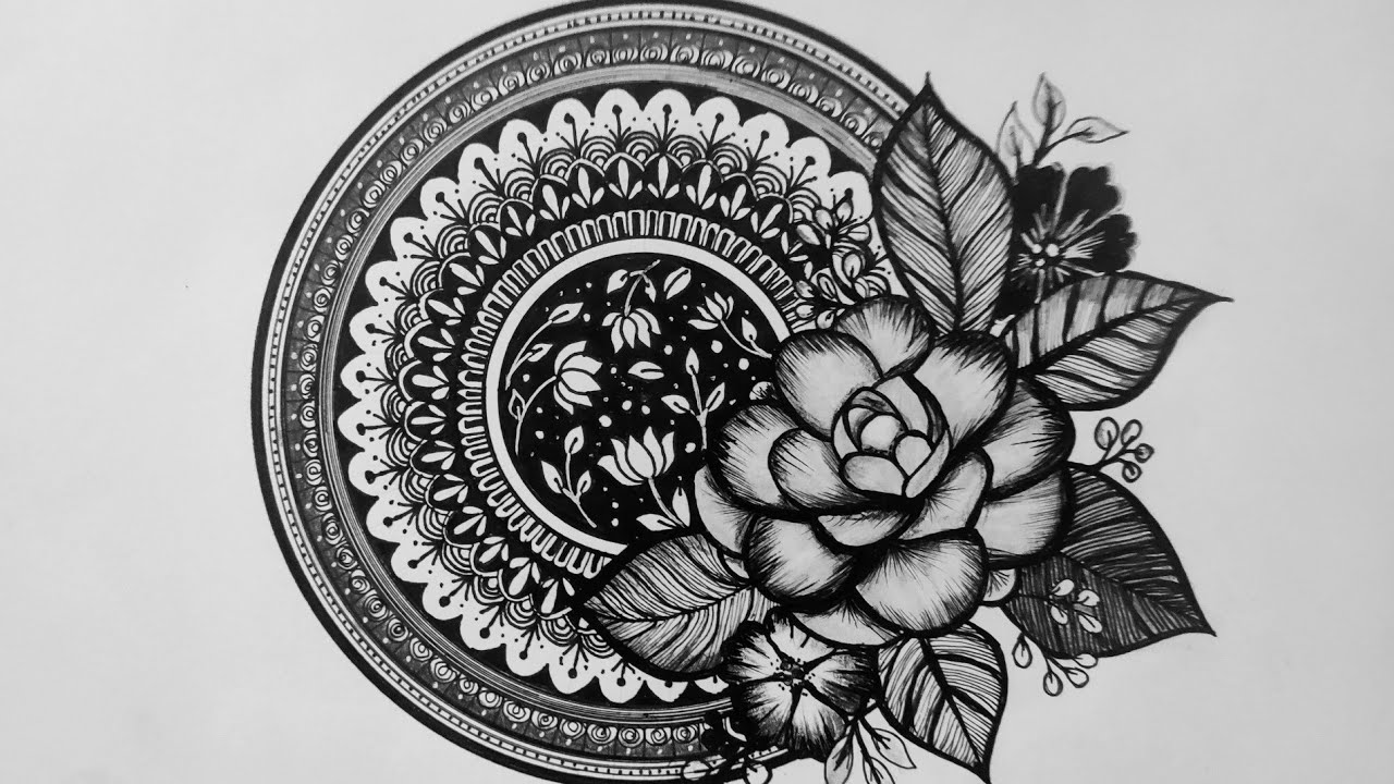 How to Draw Mandala Art with Flowers|Mandala Art for Beginners|Beautiful Mandala Art step by step