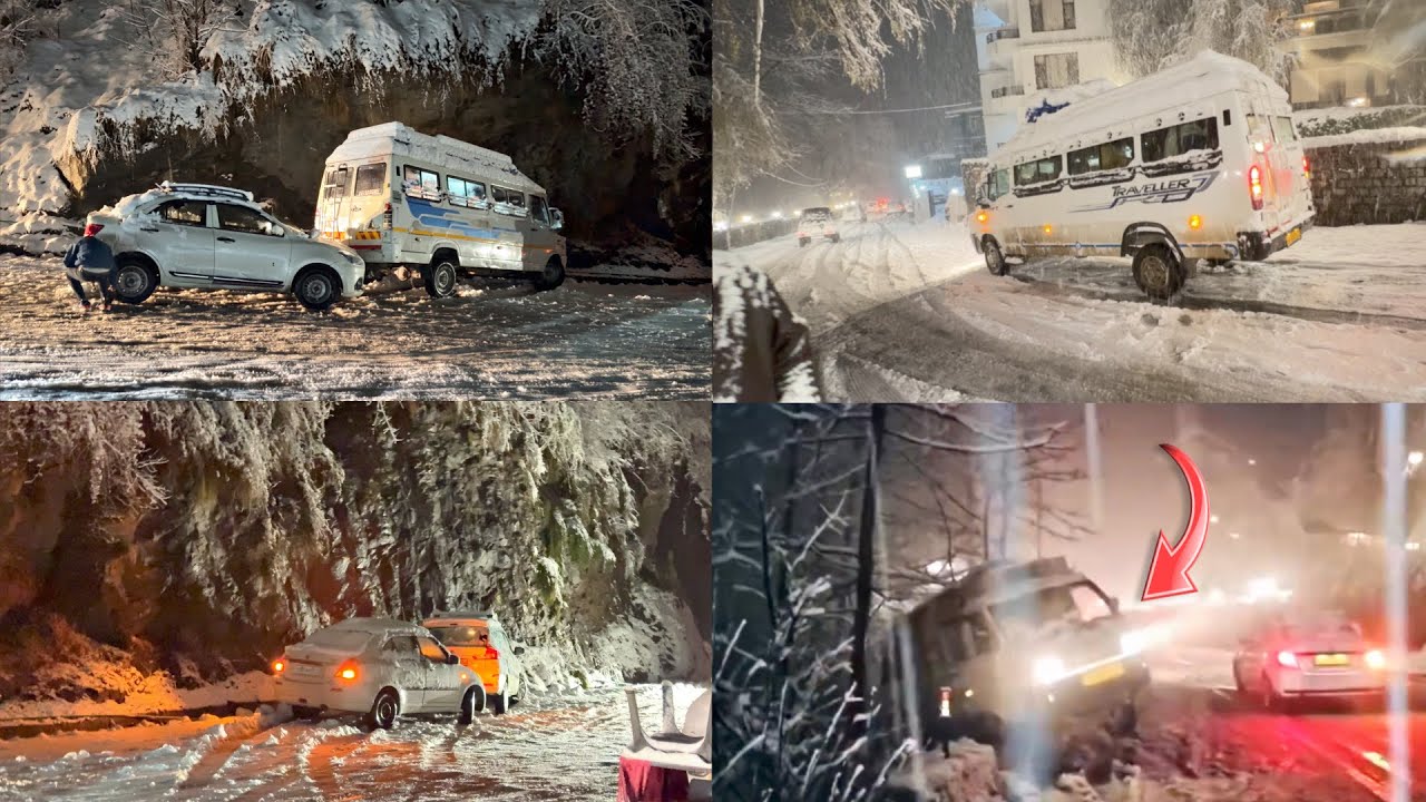 Ye Raat Sabko Yaad Rahegi 😱 | Sliding Cars in Black-ice 😰 | Manali Snowfall Update❄️