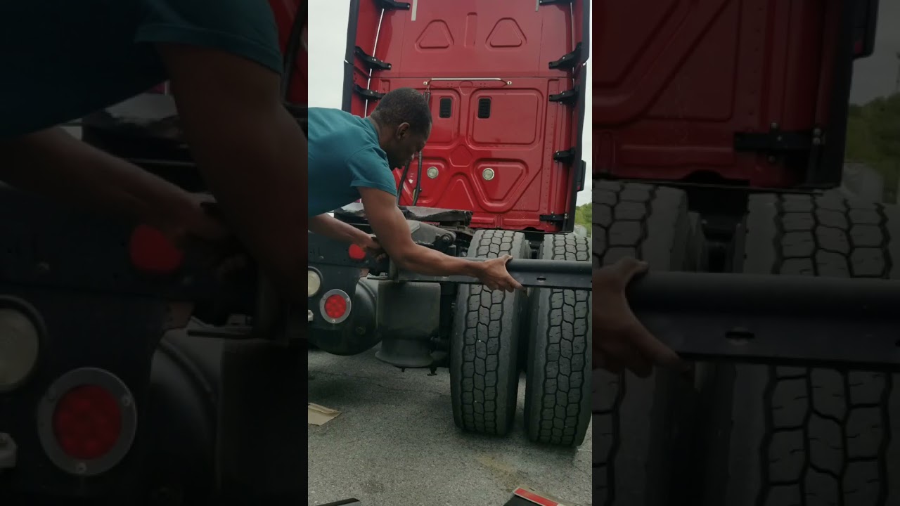 Remove and replace Mud Flap hangers Freightliner Cascadia