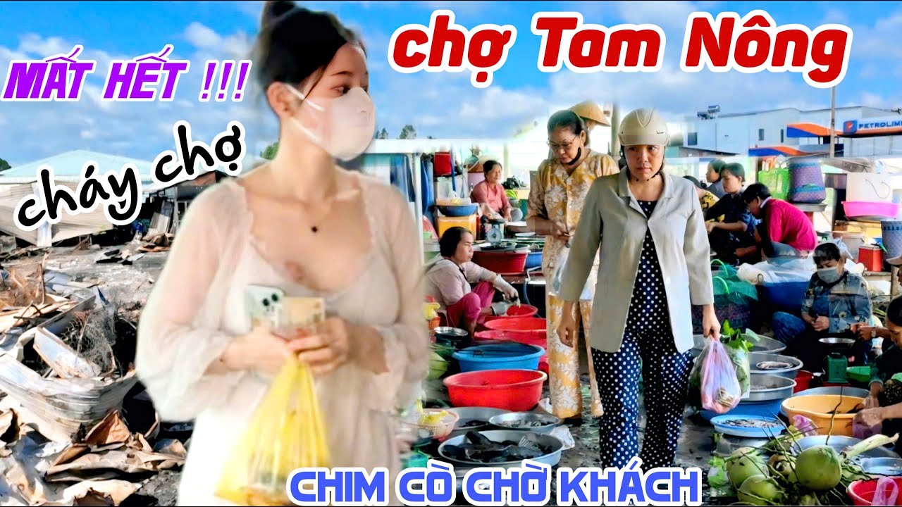Cảnh Khổ CHÁY CHỢ MẤT TRẮNG Tại CHỢ CHIM CÒ LỚN NHẤT ĐỒNG THÁP Chợ Tam Nông THẢM THƯƠNG KPVL