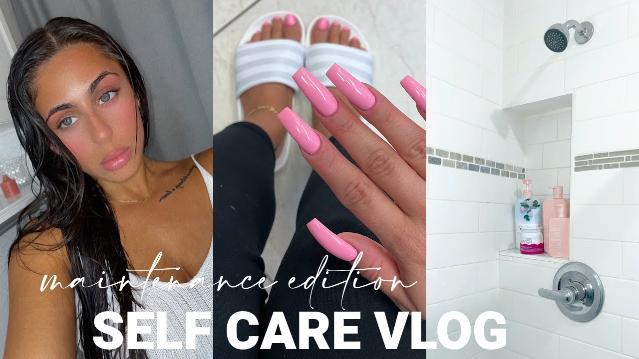 MAINTENANCE VLOG! mani + pedi, hair wash day, brows + skin products *REALISTIC* | Sayeh Sharelo