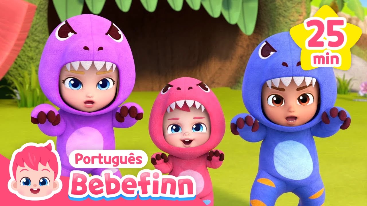 Rawr! Vamos Brincar com Dinossauros! 🦖 | Bebefinn em Português - Canções Infantis