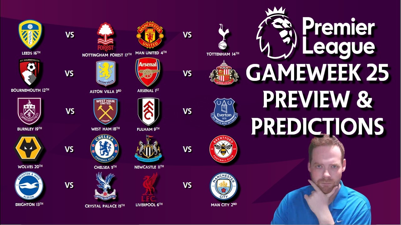 My Premier League Gameweek 25 Preview and Predictions!