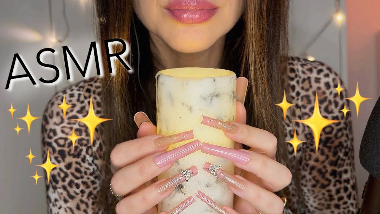 ASMR CANDLE TAPPING mit XXL Nails & Positive Schlaf-Affirmationen ~ Cozy Fire Sounds 🕯️✨