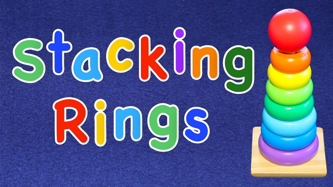 Playing With Stacking Rings | Toddler Educational Learning | Colors & Sizes | Spelling For Kids