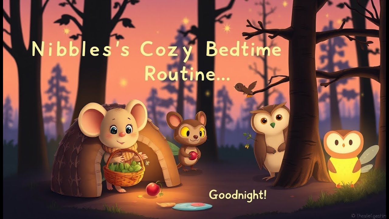 Nibbles the Mouse's Cozy Bedtime Story - Calm and relaxing music - Story for kids and toddlers.