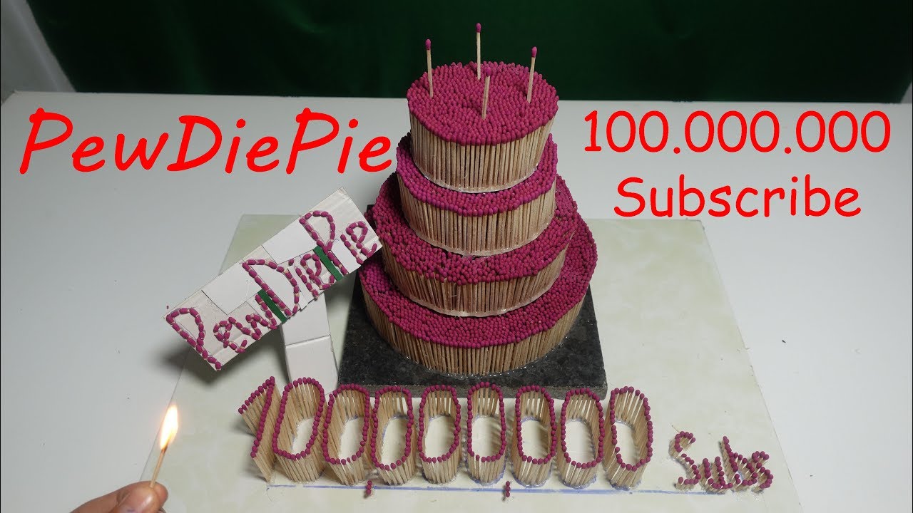 PewDiePie reach 100 millions subscribers - Match Cake Party