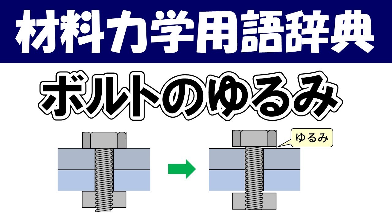 ボルトのゆるみってなに？ゆるみを防ぐには原因を知りましょう！材料力学の専門用語を分かりやすく説明【材料力学用語辞典】
