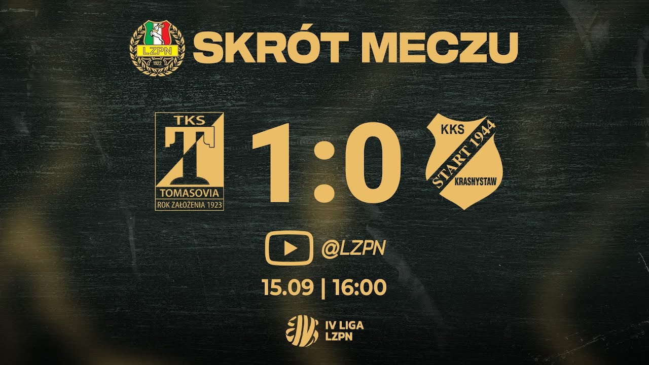 Skrót meczu: Tomasovia Tomaszów Lubelski - Start 1944 Krasnystaw 1:0 #4liga | Sezon 2024/25