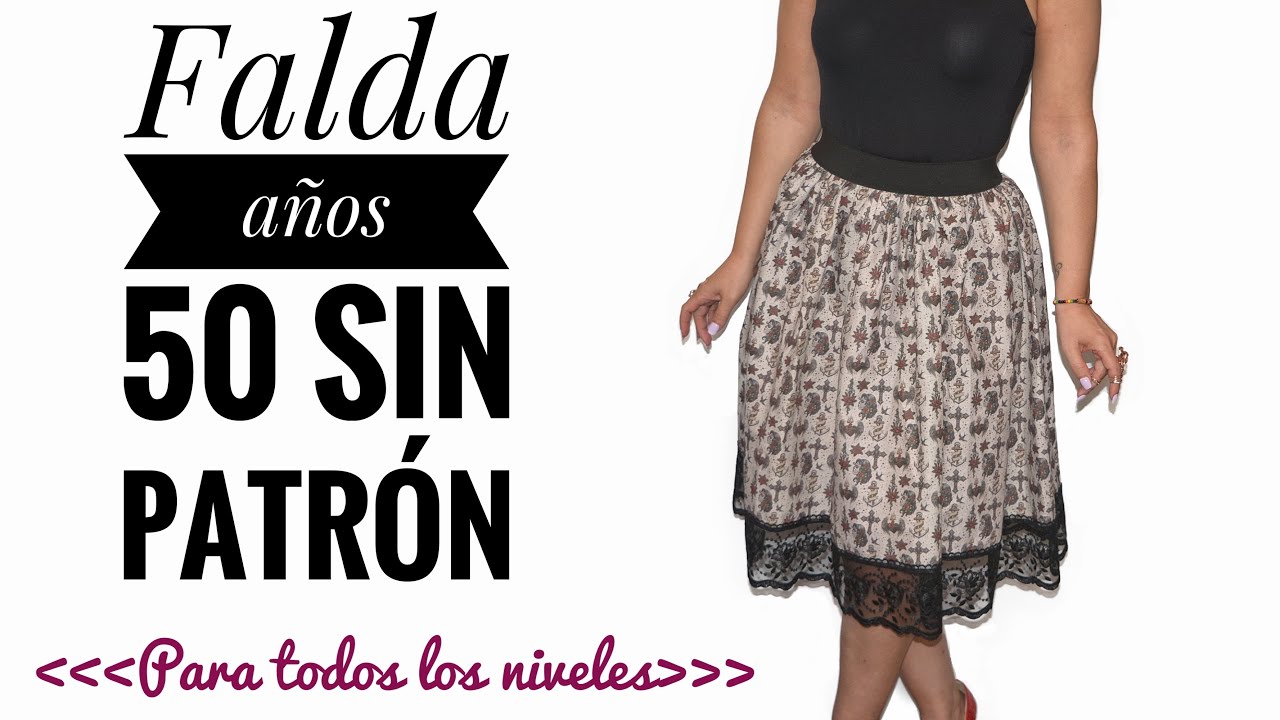 Falda años 50 sin patrón/ muy fácil!!! Falda Pin up