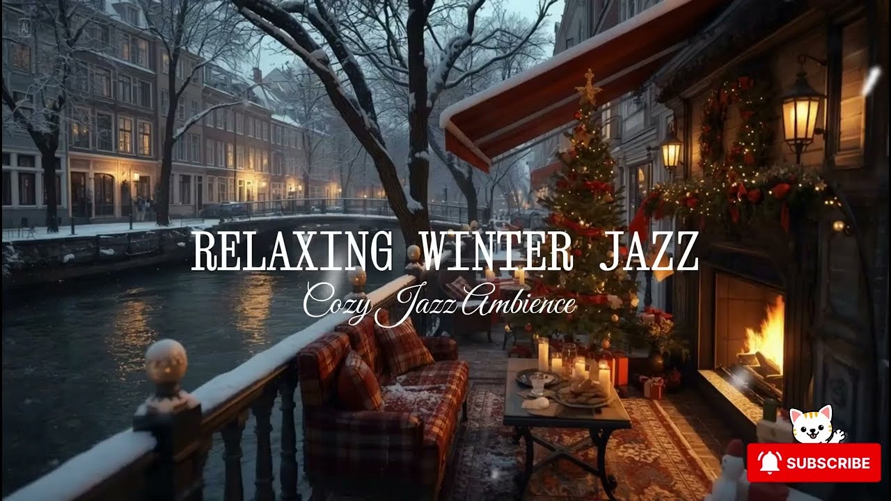 Relaxing Winter Ambience at Cozy Lakeside Nook ❄ Warm Jazz Music for Study, Work & Sleep
